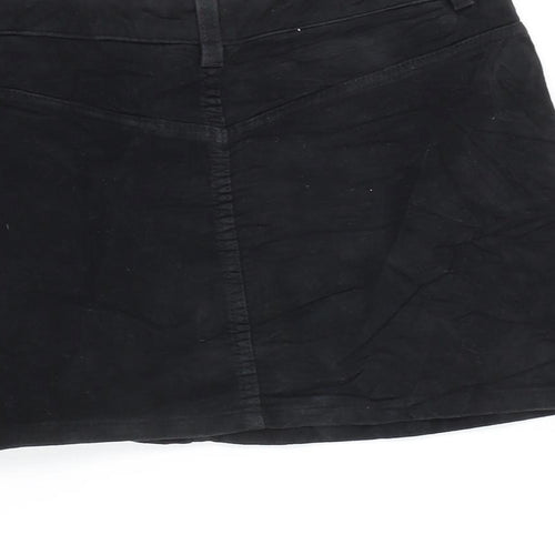 Pringle Womens Black Cotton Mini Skirt Size 10 Zip
