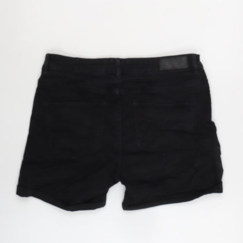 Vera Moda Womens Black Cotton Bermuda Shorts Size L Regular Zip