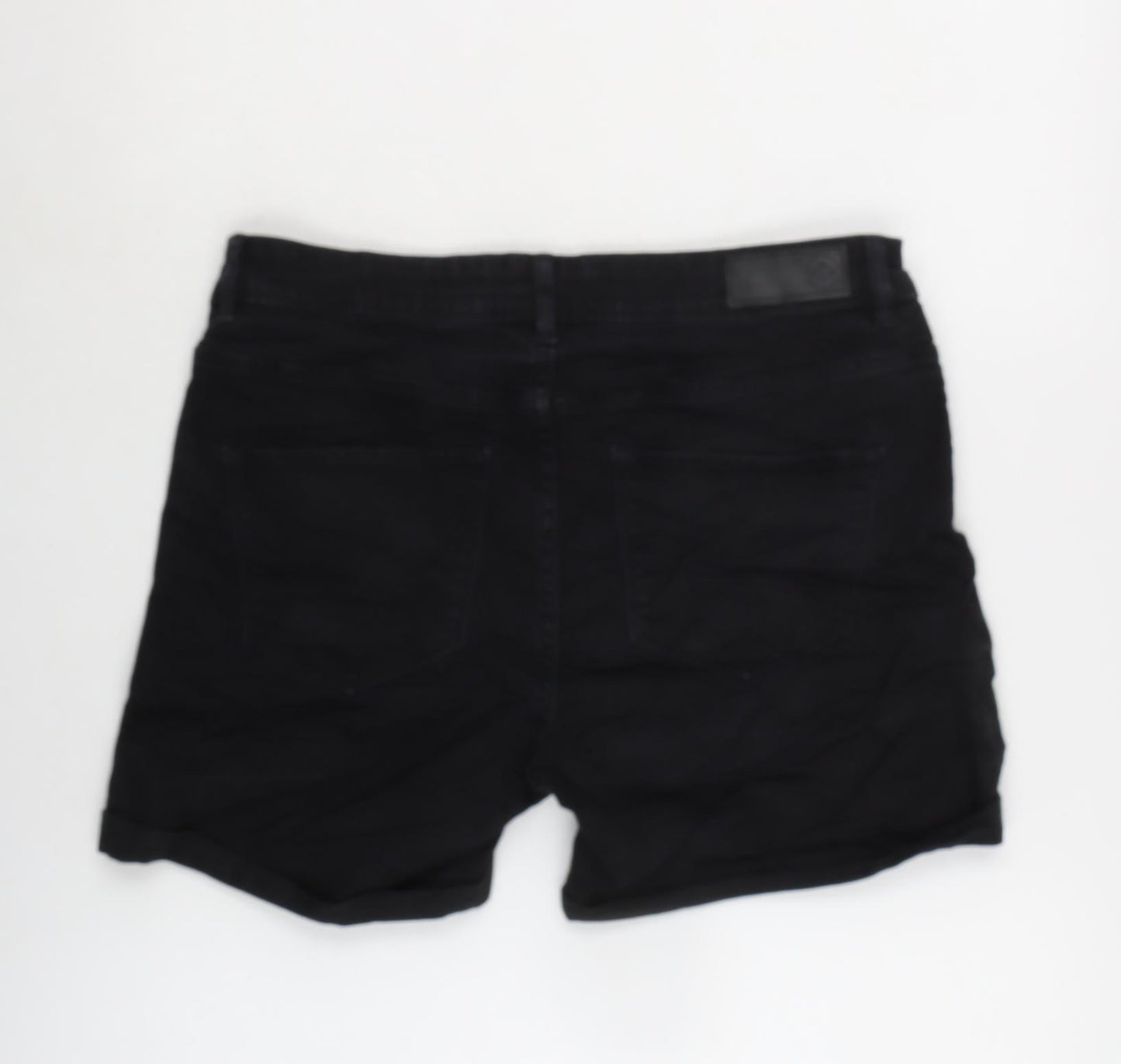 Vera Moda Womens Black Cotton Bermuda Shorts Size L Regular Zip