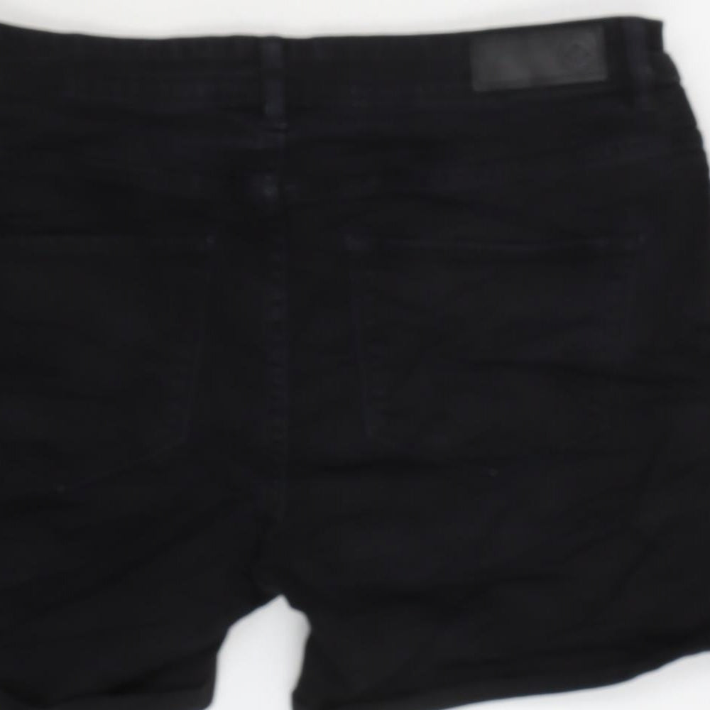 Vera Moda Womens Black Cotton Bermuda Shorts Size L Regular Zip