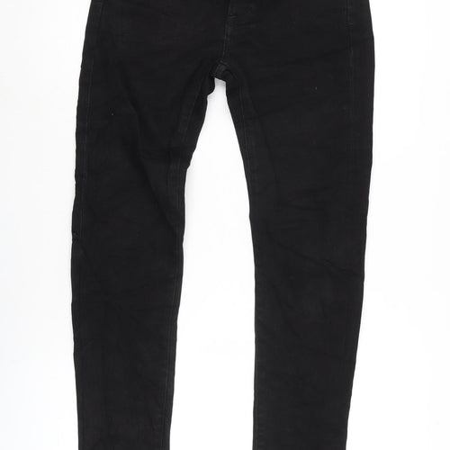 Jerome Denim Womens Black Cotton Blend Straight Jeans Size 28 in L28 in Regular Zip