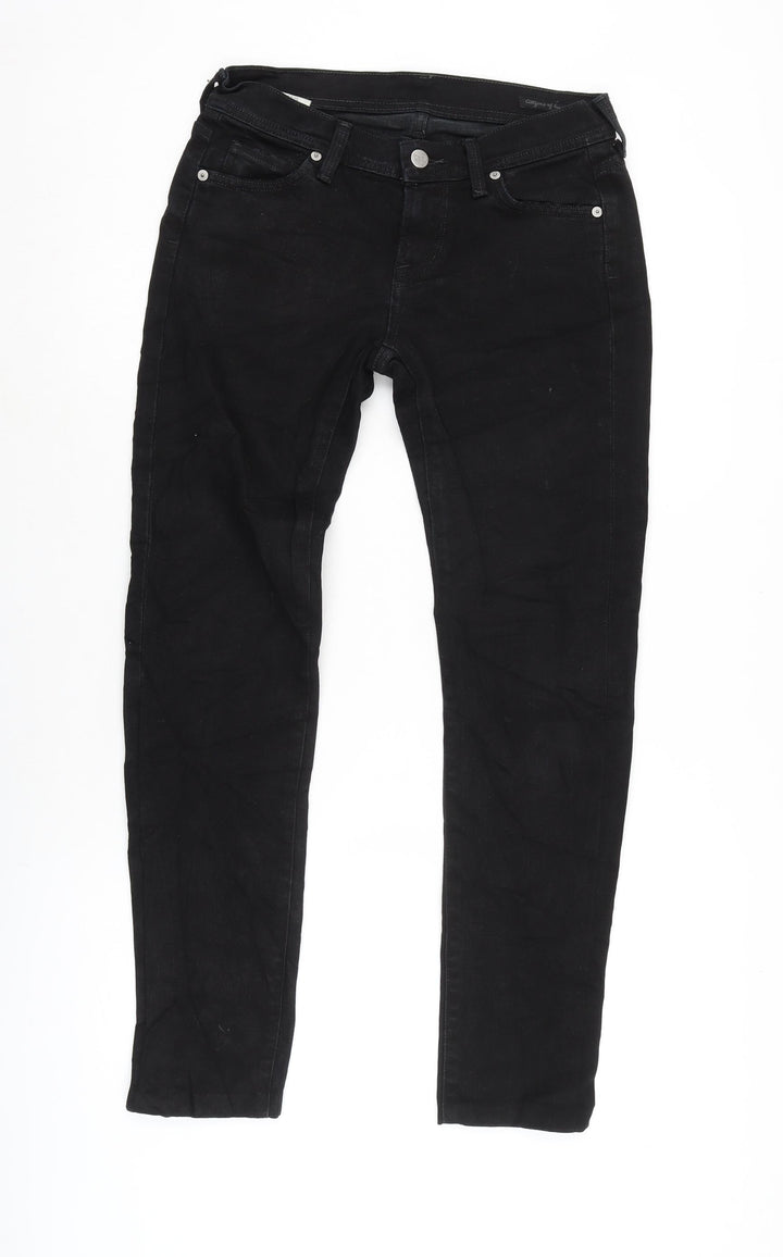Jerome Denim Womens Black Cotton Blend Straight Jeans Size 28 in L28 in Regular Zip