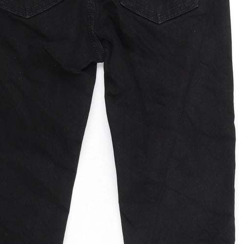 Jerome Denim Womens Black Cotton Blend Straight Jeans Size 28 in L28 in Regular Zip