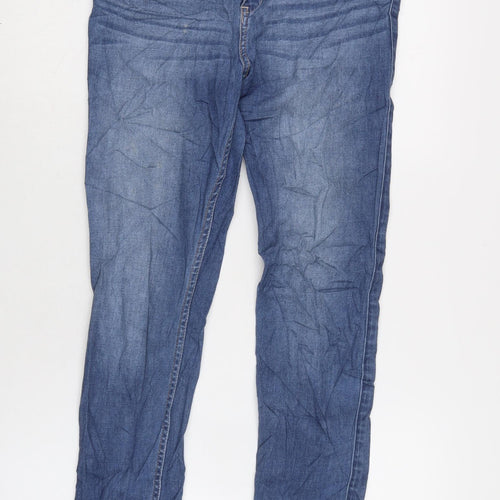 abercrombie kids Girls Blue Cotton Tapered Jeans Size 15-16 Years L27 in Regular Zip