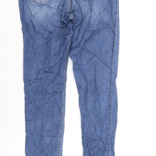 abercrombie kids Girls Blue Cotton Tapered Jeans Size 15-16 Years L27 in Regular Zip