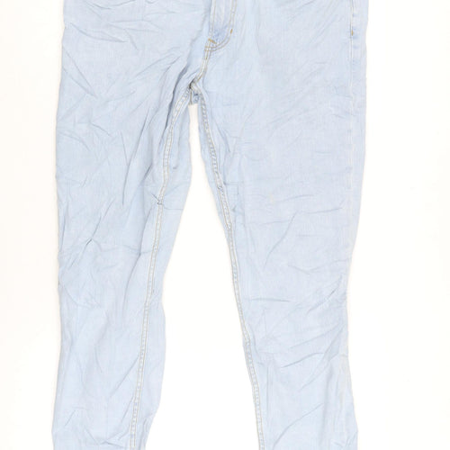 George Mens Blue Cotton Blend Straight Jeans Size 34 in L30 in Regular Zip