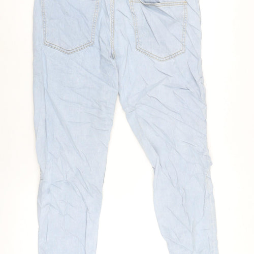 George Mens Blue Cotton Blend Straight Jeans Size 34 in L30 in Regular Zip