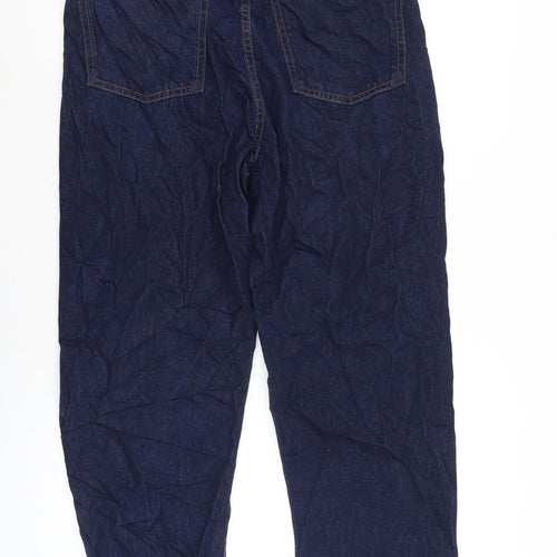 MNG Womens Blue Cotton Straight Jeans Size 12 L27 in Regular Zip
