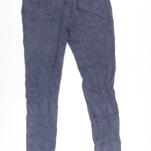Peacocks Womens Blue Cotton Blend Straight Jeans Size 12 L28 in Regular Zip
