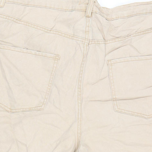 Denim & Co. Womens Beige Cotton Cut-Off Shorts Size 20 Regular Zip