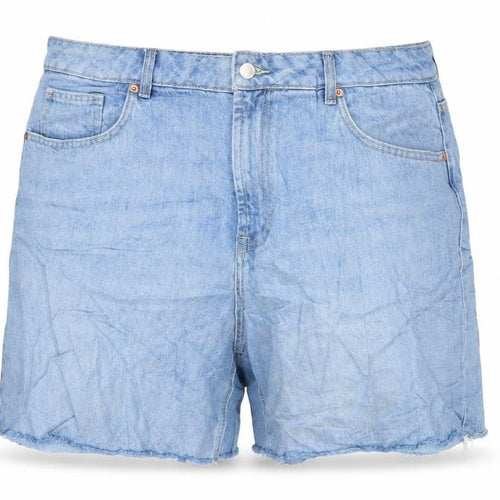 F&F Womens Blue Cotton Cut-Off Shorts Size 20 Regular Zip