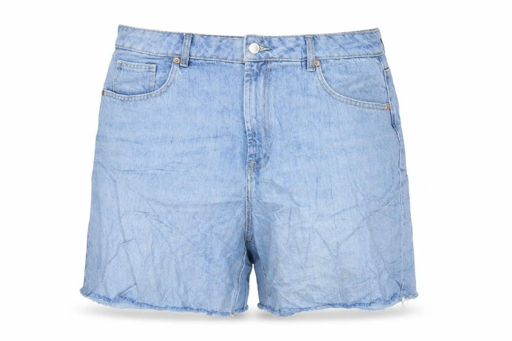 F&F Womens Blue Cotton Cut-Off Shorts Size 20 Regular Zip
