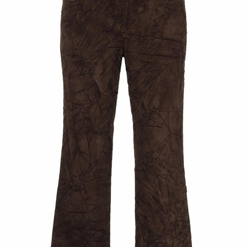 Priess Womens Brown Cotton Trousers Size 32 in L27.5 in Regular Zip