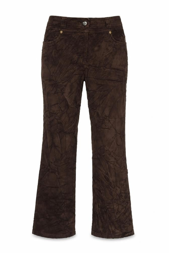 Priess Womens Brown Cotton Trousers Size 32 in L27.5 in Regular Zip