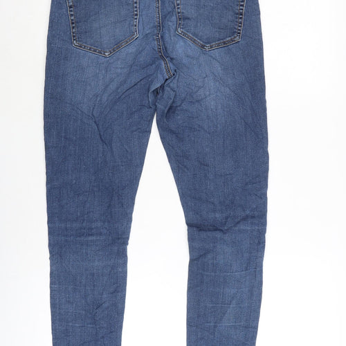 Topshop Womens Blue Cotton Blend Tapered Jeans Size 30 in L27 in Regular Zip