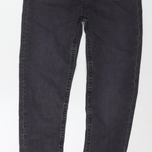 Marks and Spencer Womens Black Cotton Skinny Jeans Size 6 L28 in Regular Zip