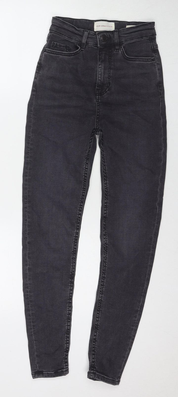 Marks and Spencer Womens Black Cotton Skinny Jeans Size 6 L28 in Regular Zip
