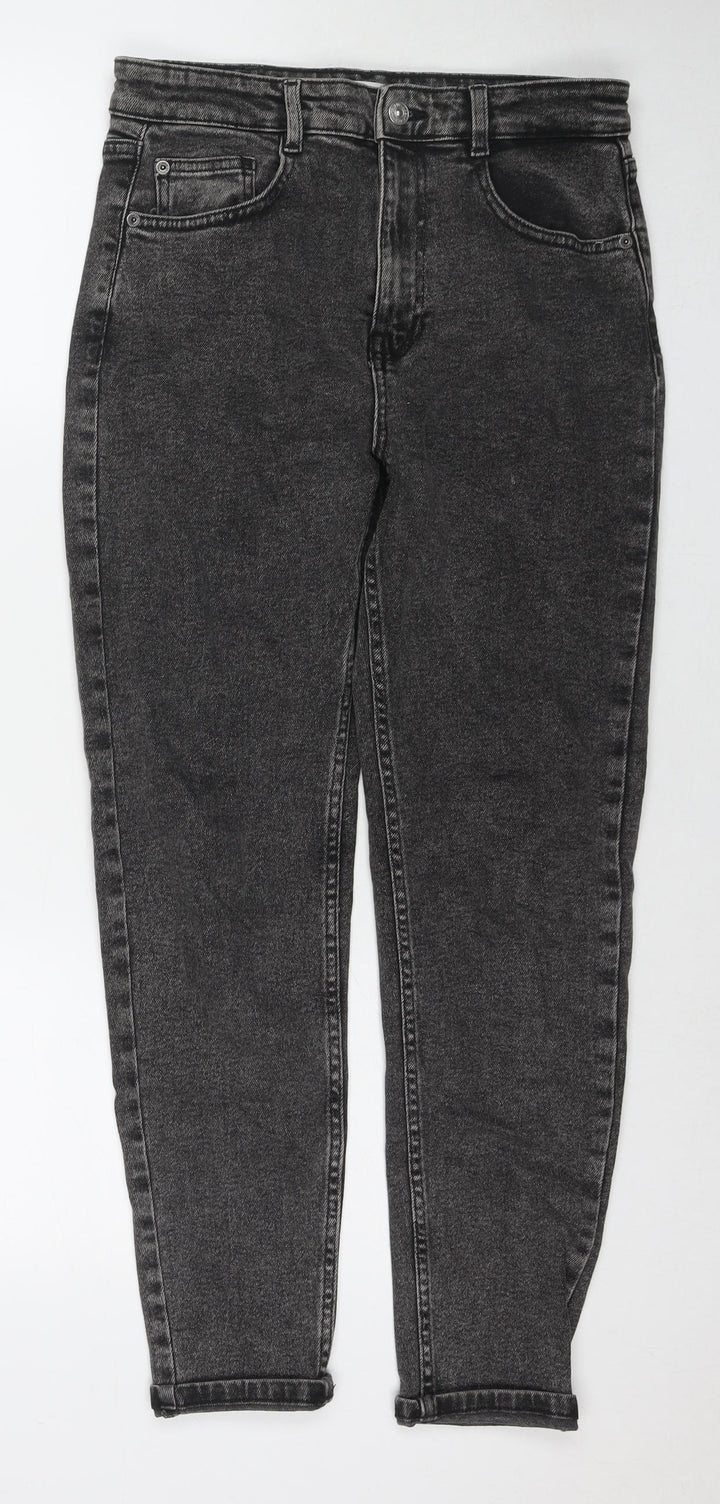 Pull&Bear Womens Grey Cotton Skinny Jeans Size 10 L28 in Regular Zip