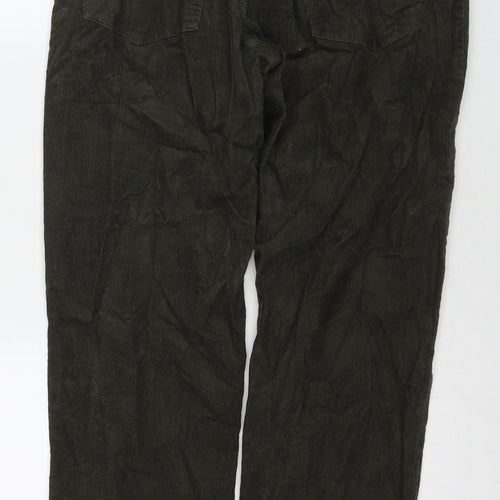 Marks and Spencer Womens Green Cotton Straight Jeans Size 34 in L31 in Regular Zip