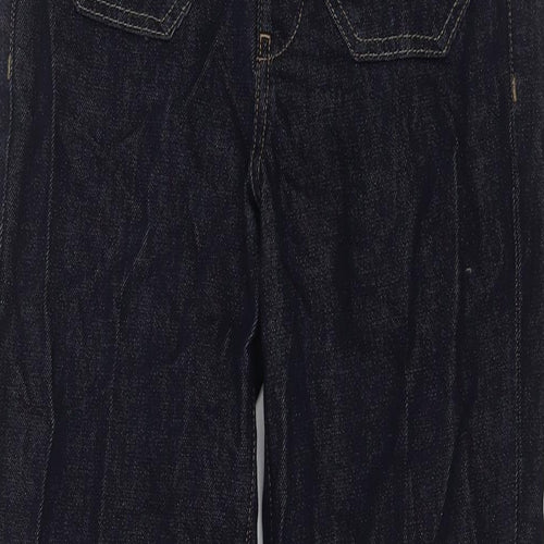 Marks and Spencer Womens Blue Cotton Flared Jeans Size 8 L31 in Regular Zip