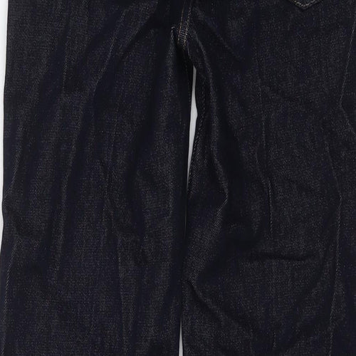 Marks and Spencer Womens Blue Cotton Flared Jeans Size 8 L31 in Regular Zip