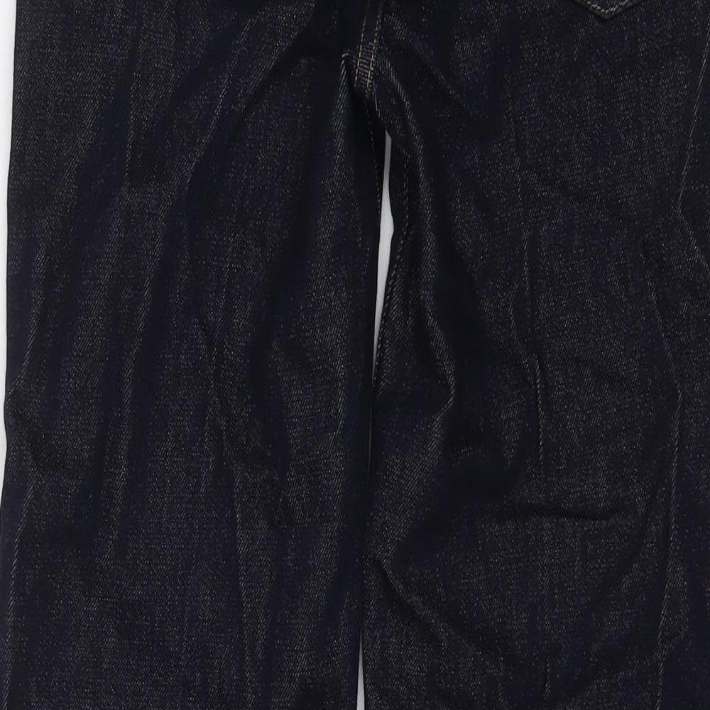 Marks and Spencer Womens Blue Cotton Flared Jeans Size 8 L31 in Regular Zip