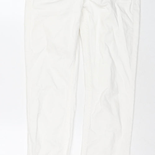 Marks and Spencer Womens White Cotton Skinny Jeans Size 6 L27 in Regular Zip