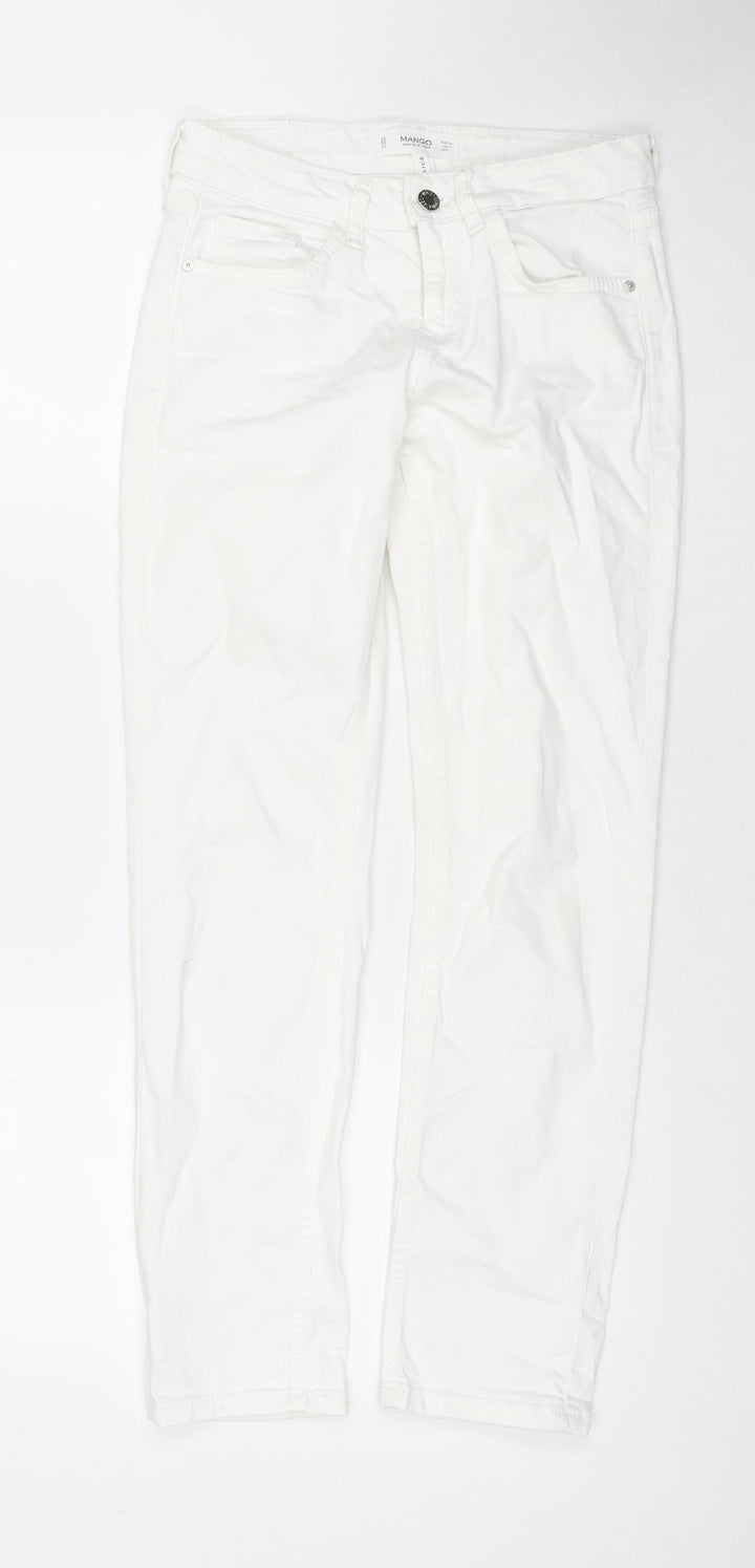 Marks and Spencer Womens White Cotton Skinny Jeans Size 6 L27 in Regular Zip