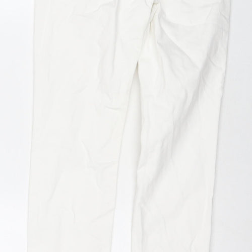 Marks and Spencer Womens White Cotton Skinny Jeans Size 6 L27 in Regular Zip