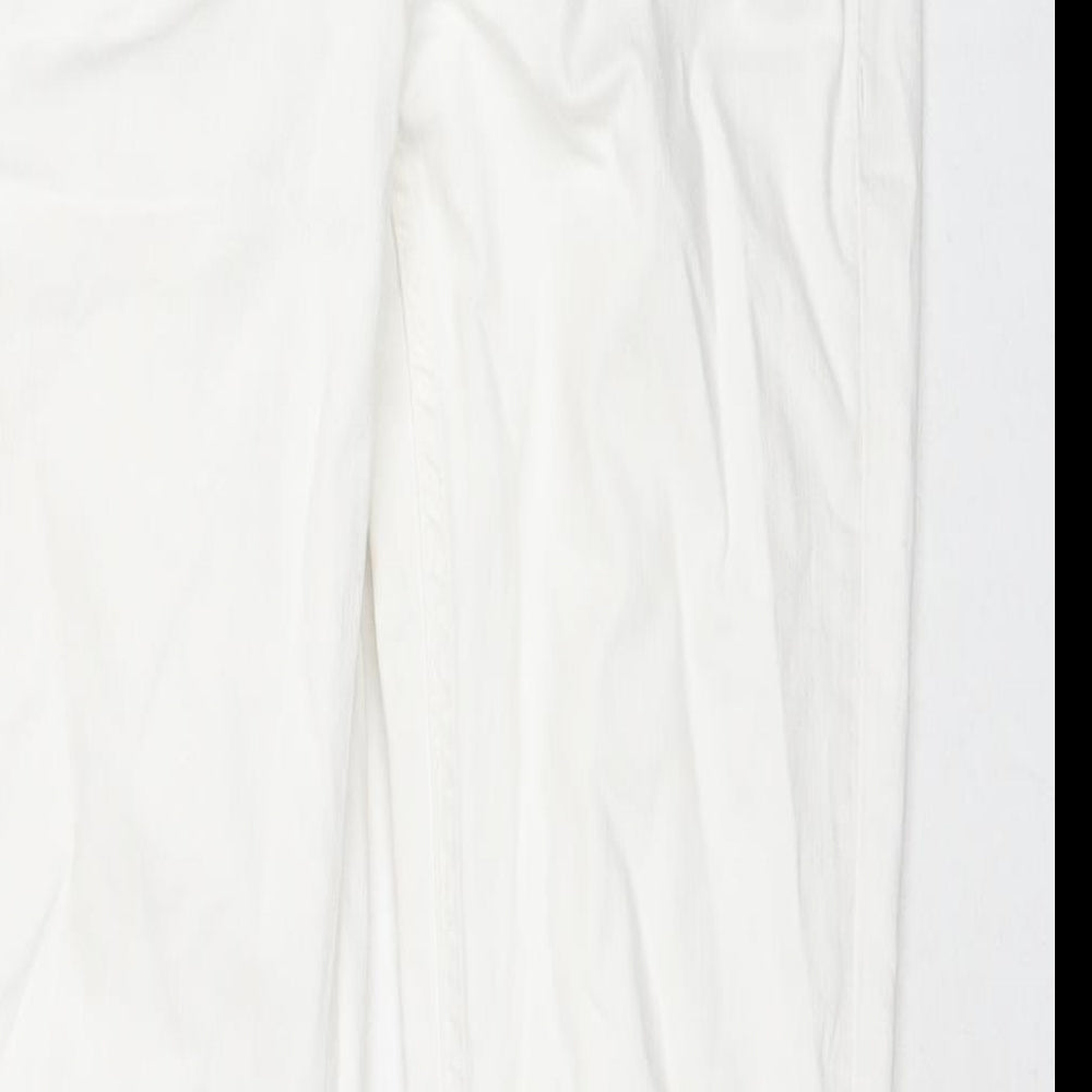 Marks and Spencer Womens White Cotton Skinny Jeans Size 6 L27 in Regular Zip