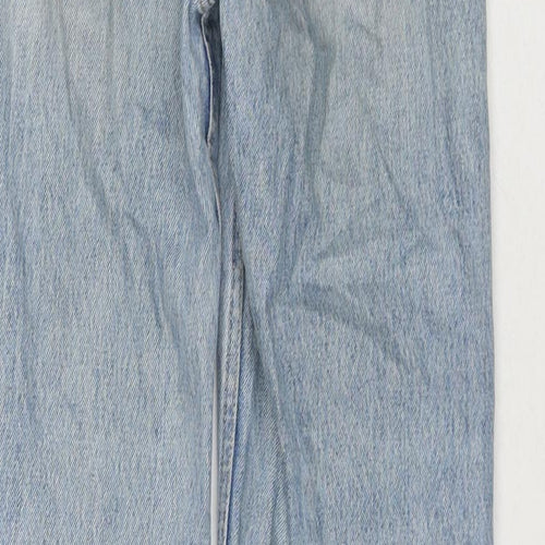 Pull&Bear Womens Blue Cotton Mom Jeans Size 4 L32 in Regular Zip