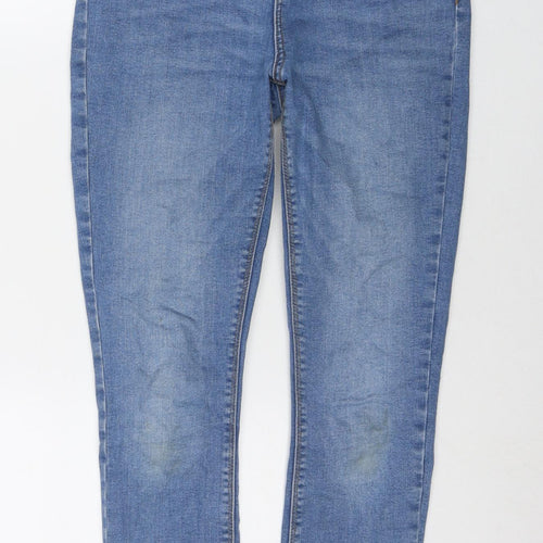 Denim & Co. Womens Blue Cotton Skinny Jeans Size 12 L25 in Regular Zip