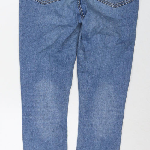Denim & Co. Womens Blue Cotton Skinny Jeans Size 12 L25 in Regular Zip