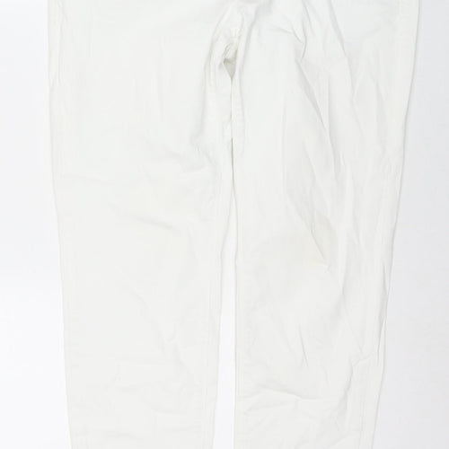 Betty&Co Womens White Cotton Straight Jeans Size 14 L28 in Regular Zip