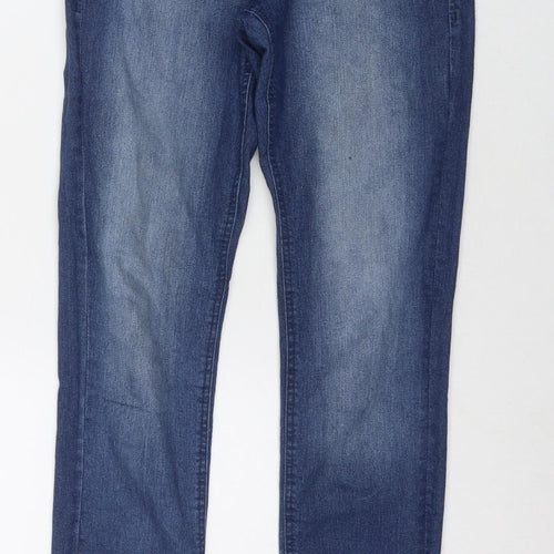 Denim & Co. Womens Blue Cotton Skinny Jeans Size 6 L28 in Regular Zip