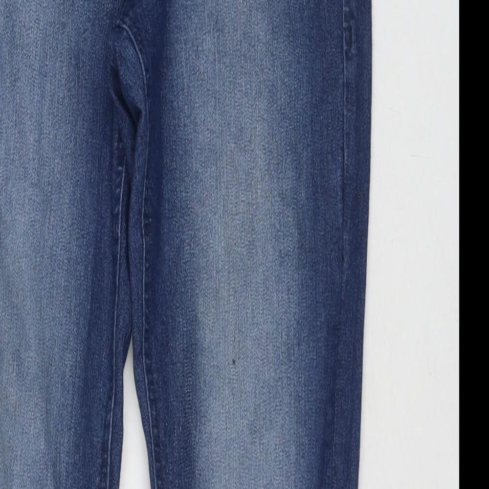 Denim & Co. Womens Blue Cotton Skinny Jeans Size 6 L28 in Regular Zip