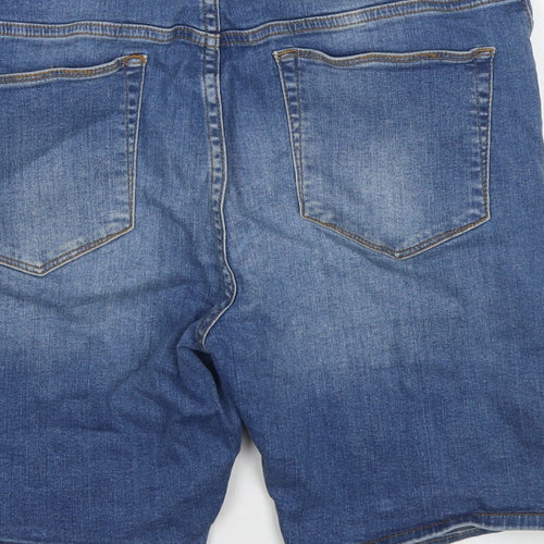 ASOS Mens Blue Cotton Bermuda Shorts Size 32 in L8 in Regular Zip