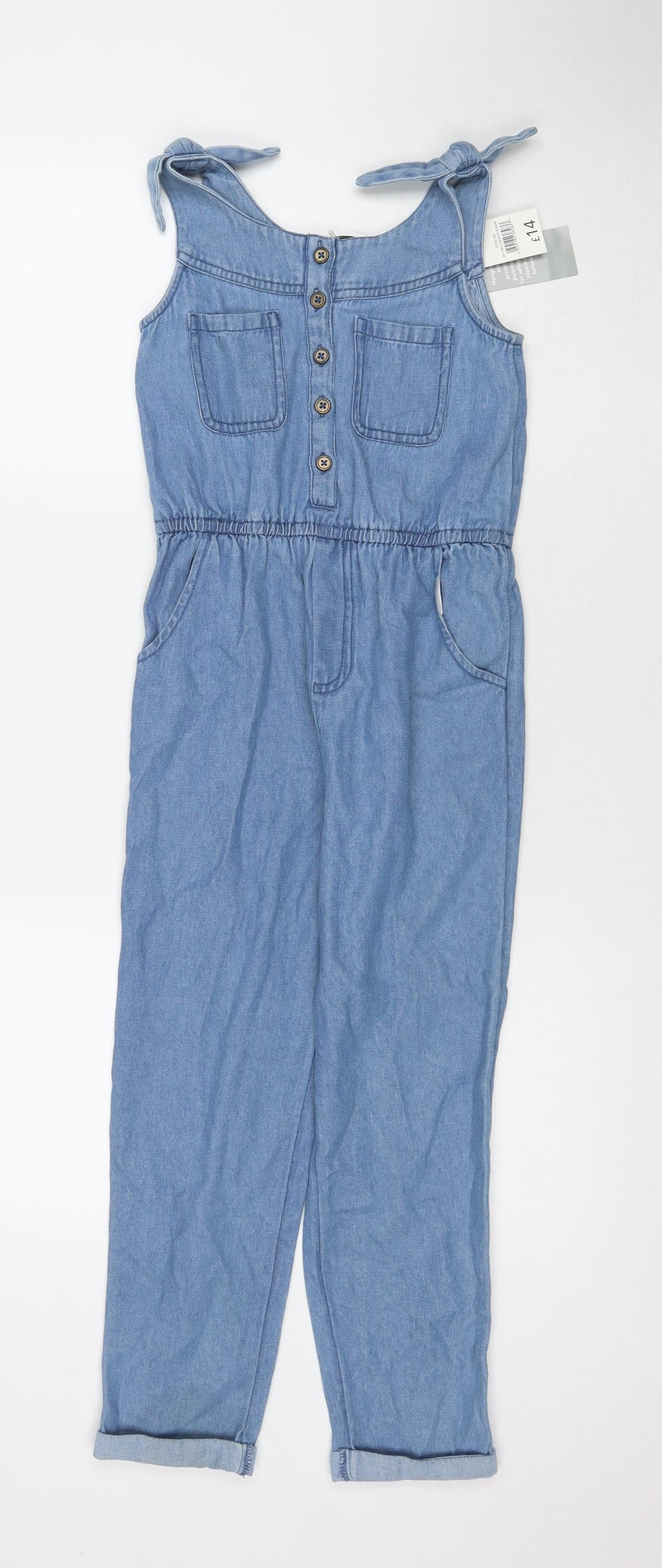 George Girls Black Polyester Blend Jumpsuit One-Piece Size 6-7 Years L20 in Button