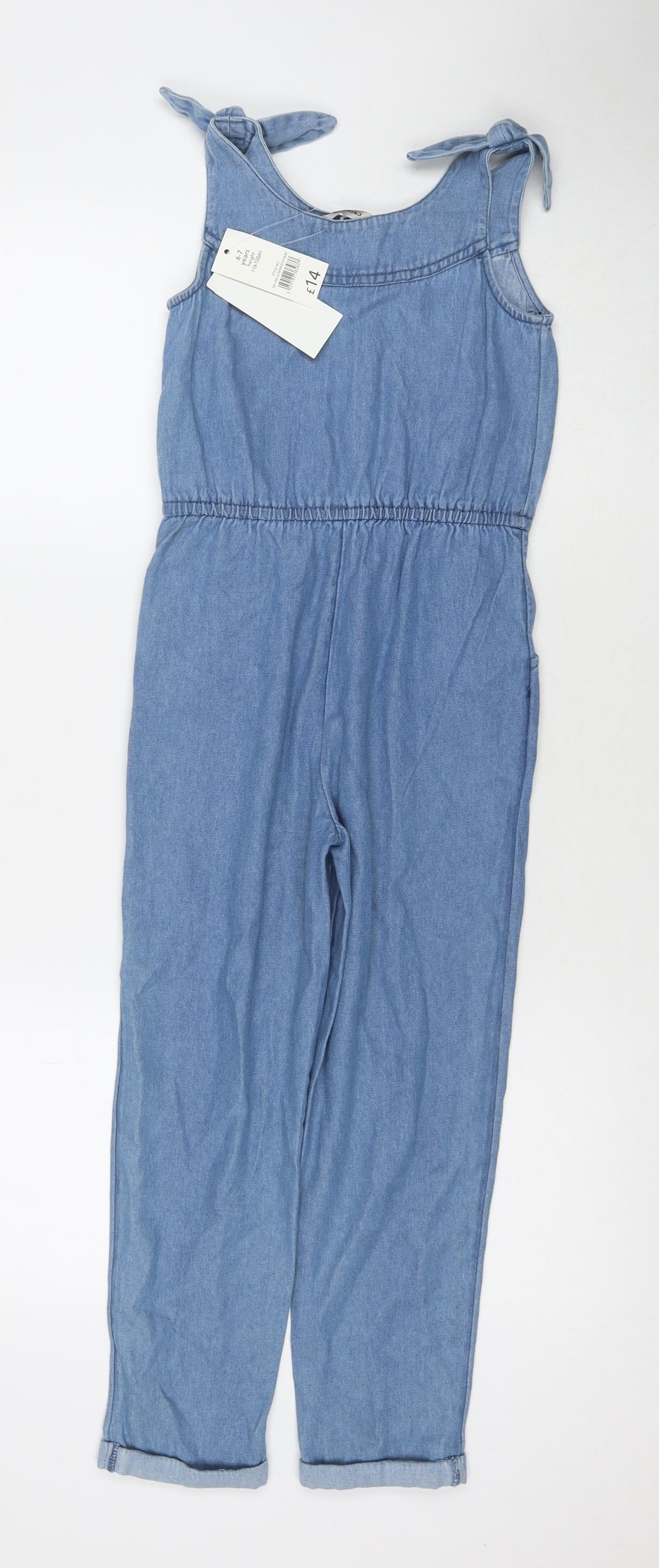 George Girls Black Polyester Blend Jumpsuit One-Piece Size 6-7 Years L20 in Button