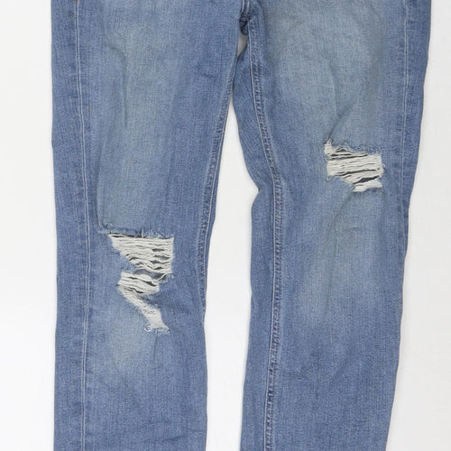 River Island Womens Blue Cotton Skinny Jeans Size 8 L27 in Regular Zip