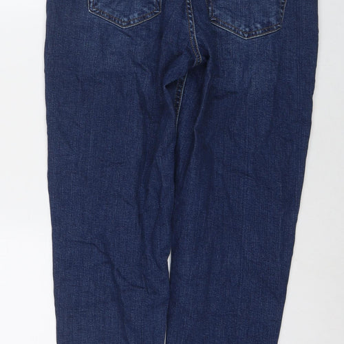 Marks and Spencer Womens Blue Cotton Straight Jeans Size 12 L27 in Regular Zip