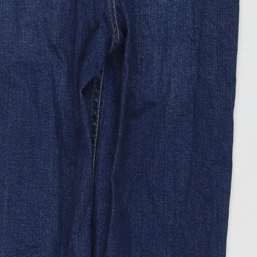 Marks and Spencer Womens Blue Cotton Straight Jeans Size 12 L27 in Regular Zip