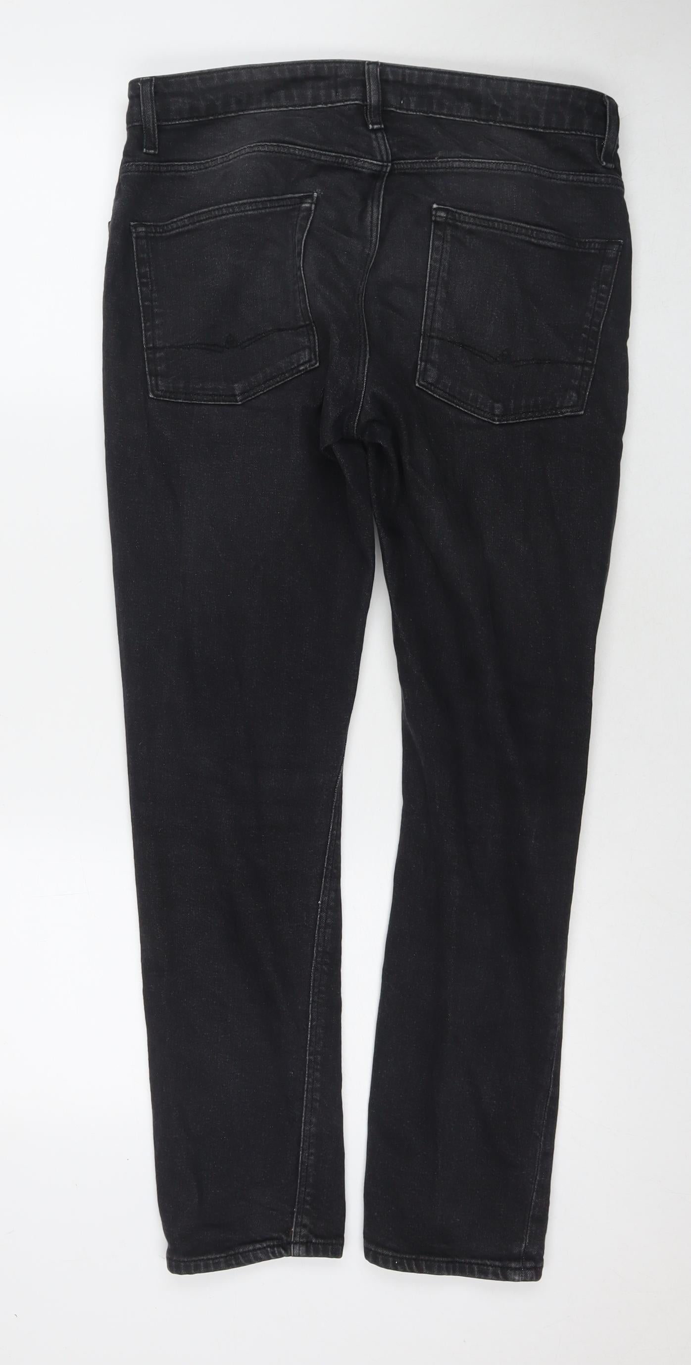 ASOS Mens Black Cotton Skinny Jeans Size 31 in L30 in Regular Zip