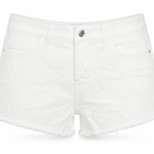 Denim & Co. Womens White Cotton Cut-Off Shorts Size 6 L3 in Regular Zip