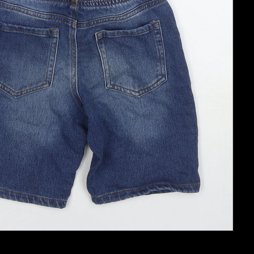 Denim & Co. Boys Blue Cotton Bermuda Shorts Size 7-8 Years Regular Drawstring