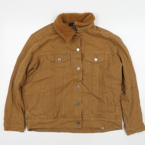 Missguided Womens Brown Jacket Size 10 Button