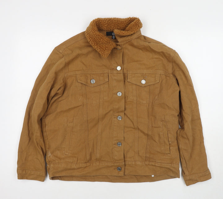 Missguided Womens Brown Jacket Size 10 Button