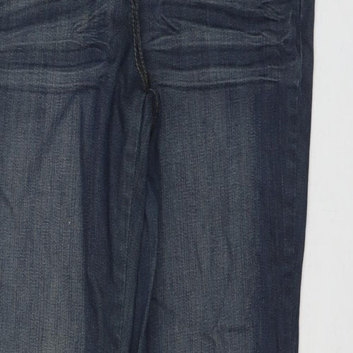 Camaieu Womens Blue Cotton Straight Jeans Size 12 L26 in Regular Zip