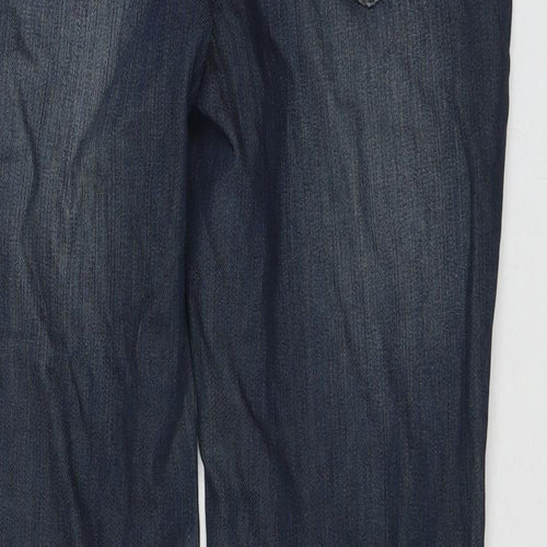 Camaieu Womens Blue Cotton Straight Jeans Size 12 L26 in Regular Zip