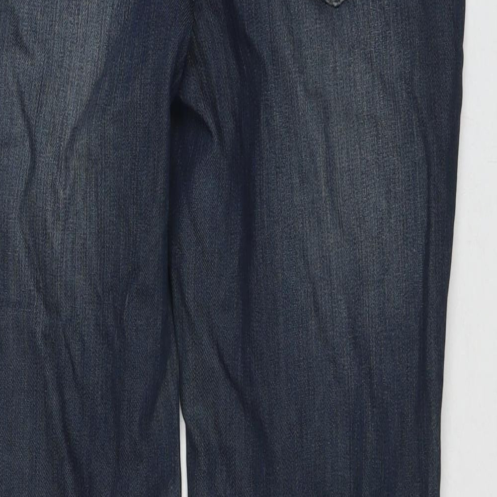 Camaieu Womens Blue Cotton Straight Jeans Size 12 L26 in Regular Zip